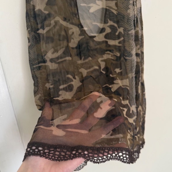 VINTAGE y2k La SENZA camo mesh babydoll lace lingerie slip - Picture 5 of 9